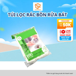 Túi Lọc Rác Bồn Rửa Bát Thiết Kế Kiểu Lưới Siêu Dai Đầu Túi Có Chun Co Giãn Chống Tắc Nghẽn[set 100 cái]Cam Homeware