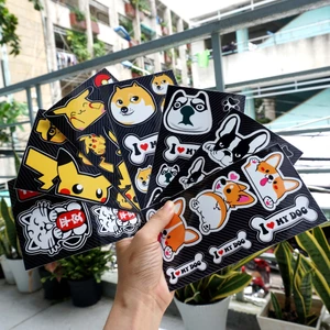 Sticker cute hình dán chó mèo Pikachu dễ thương. Dán điện thoại, laptop, tủ, nón bảo hiểm. Chống nước
