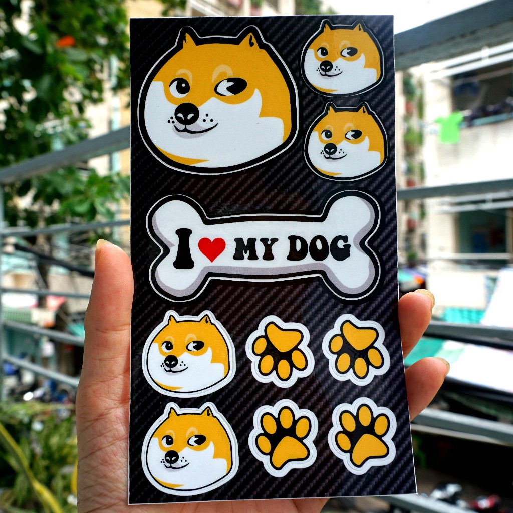Sticker cute hình dán chó mèo Pikachu dễ thương. Dán điện thoại, laptop, tủ, nón bảo hiểm. Chống nước