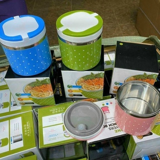 Cặp Lồng Giữ Nhiệt Ủ Cơm Chấm Bi Cam Homeware