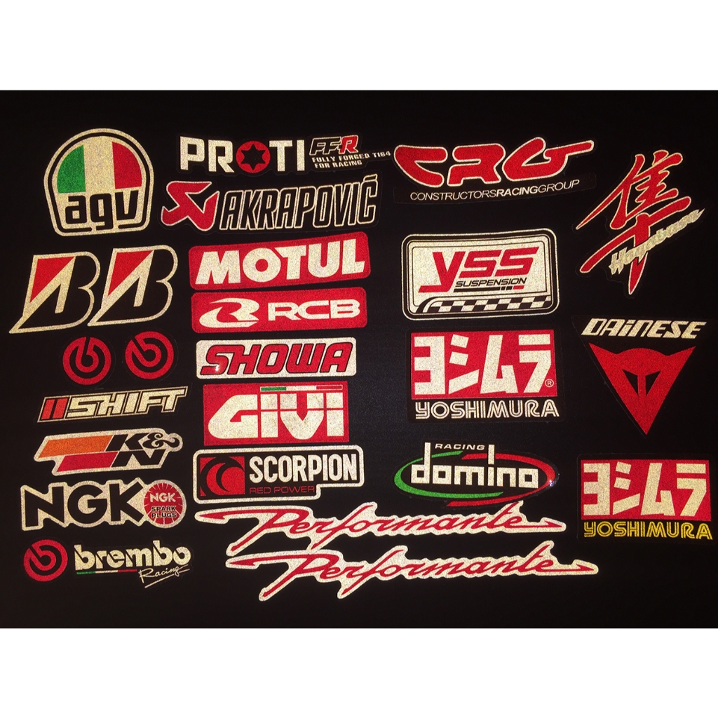 22 mẫu Logo phản quang 3M tông màu đỏ. Decal hình dán cao cấp chống nước, không bay màu, độ dính cao