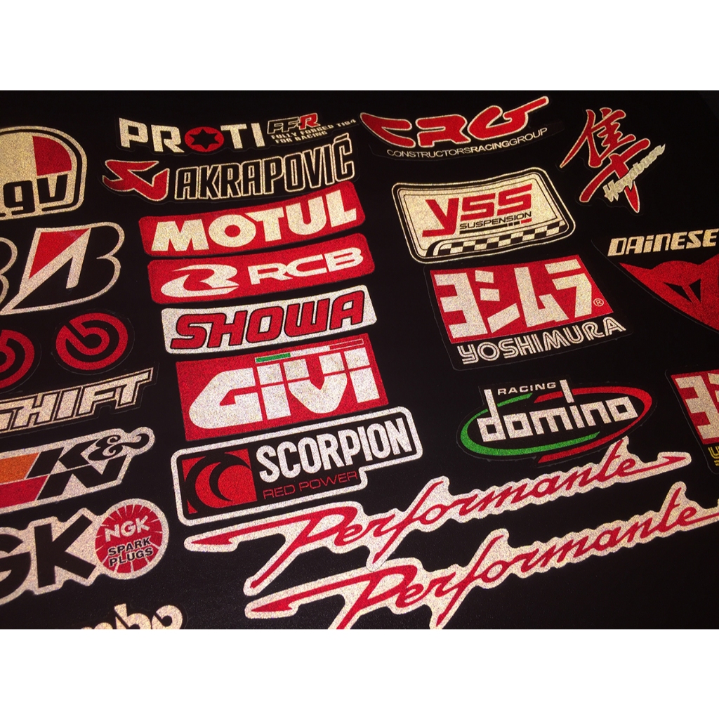 22 mẫu Logo phản quang 3M tông màu đỏ. Decal hình dán cao cấp chống nước, không bay màu, độ dính cao