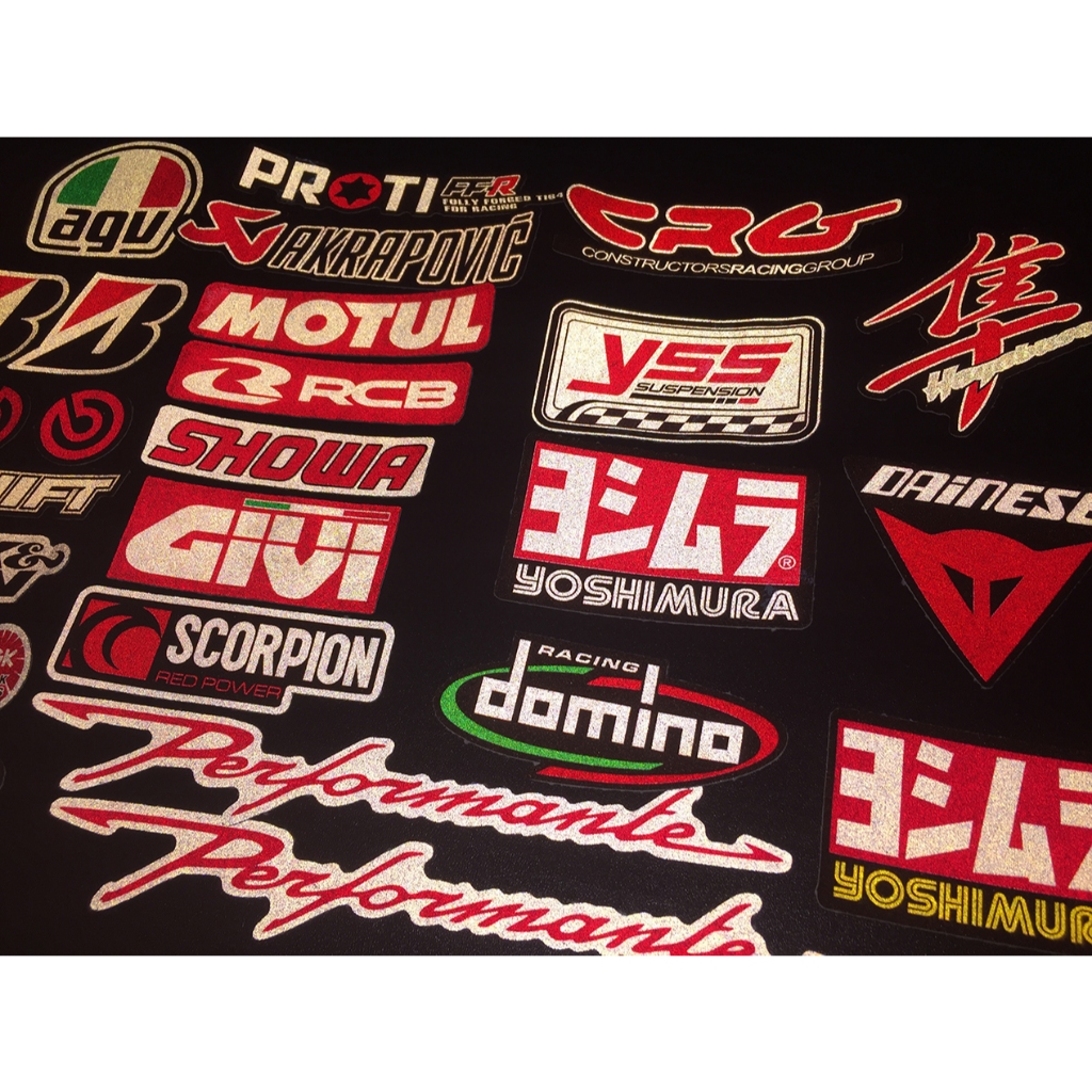 22 mẫu Logo phản quang 3M tông màu đỏ. Decal hình dán cao cấp chống nước, không bay màu, độ dính cao