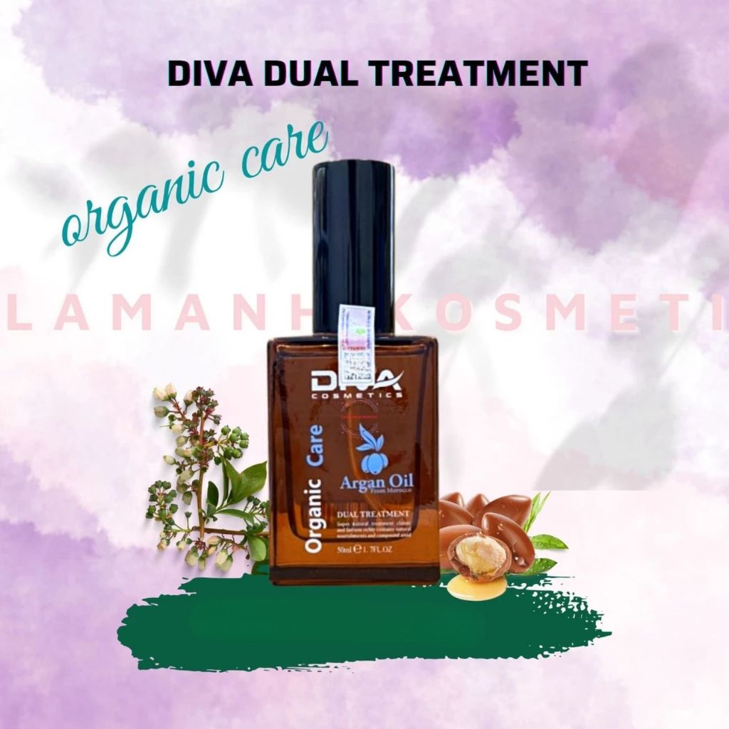 Tinh Dầu Dưỡng Tóc DIVA Argan Oil Dual Treatment 50ml | Dưỡng Tóc Mềm Mượt, Giảm Khô Xơ, Bóng Khỏe.