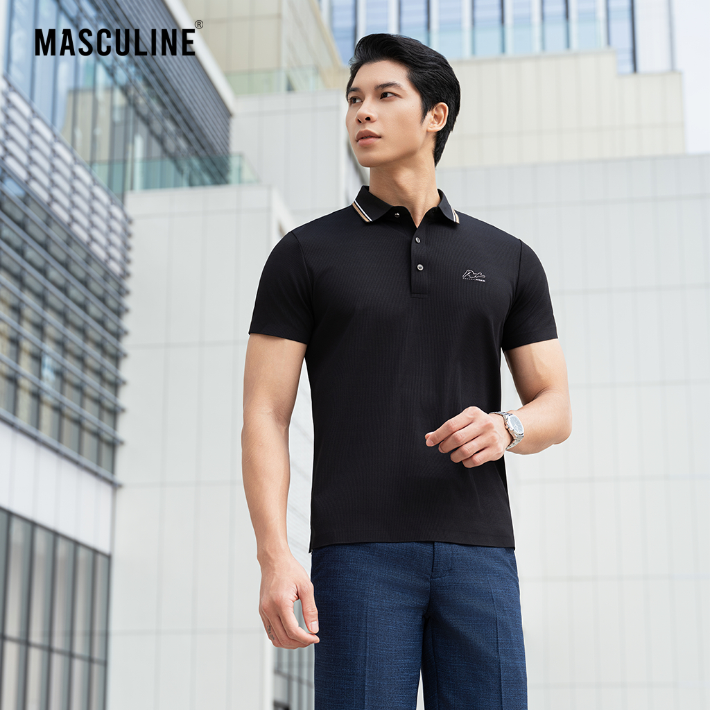 Áo polo nam cao cấp MASCULINE MPL54 Form Regular Fit chất liệu mềm mại thấm hút mồ hôi co gian tốt