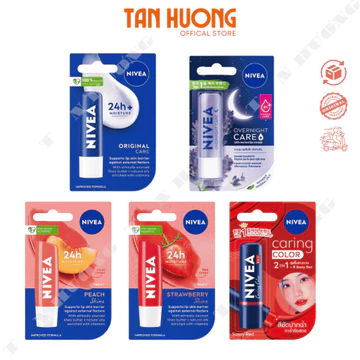 Son dưỡng môi nivea dưỡng ẩm mềm môi chính hãng màu tự nhiên 4.8g