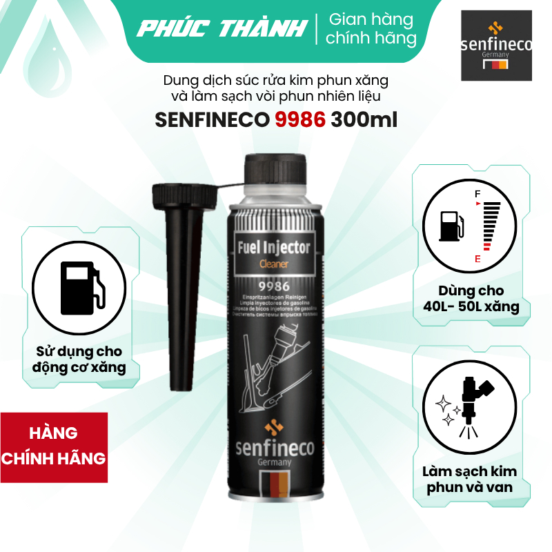 Dung Dịch Súc Béc, Vệ Sinh Kim Phun Buồng Đốt Ô Tô SENFINECO 9986 300ml Nhập Khẩu Đức - Chính Hãng