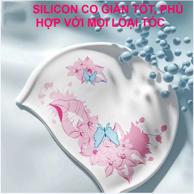 Mũ bơi silicon nữ SPORTY CA65 đàn hồi cao, co giãn tốt, chống thấm nước, dễ dàng sử dụng