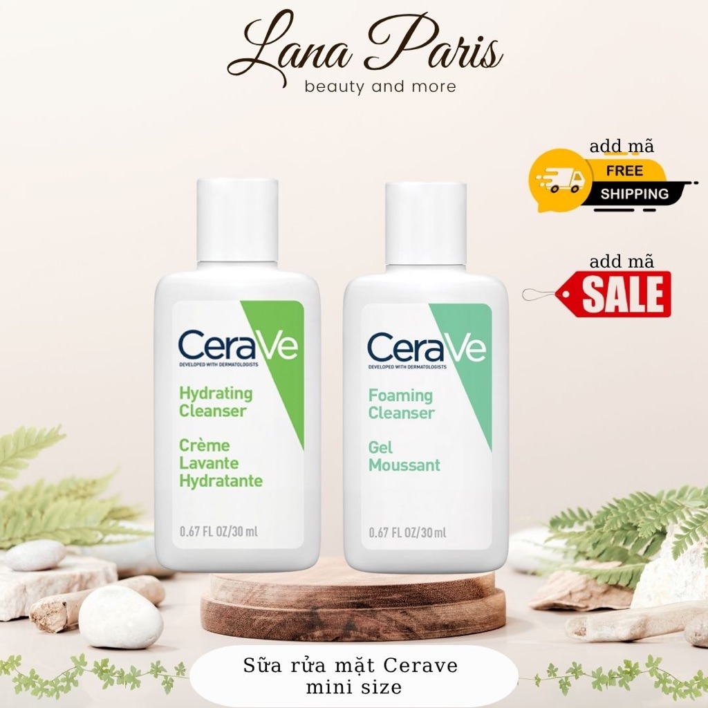 sữa rửa mặt Cerave foaming cleanser hydra các loại mini 30ml | Shopee ...