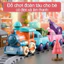Bộ Đồ Chơi Đoàn Tàu Nam Châm Chạy Pin Trên Đường Ray, Tàu Lửa Và Xe Công Trình Cho Bé Trai