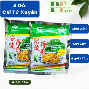 Combo 4 Gói Cải Tứ Xuyên gói 70g Trùng Khánh. Dưa Cải muối ăn liền