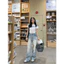 Quần jeans nữ tia sét lưng cao xanh ngọc bích, quần bò dáng rộng basic hack dáng dễ phối đồ - 7shine