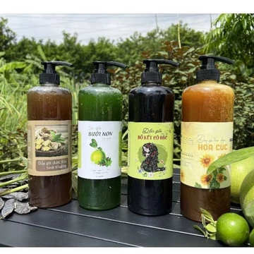 Dầu gội bồ kết chanh xả /dầu gội hoa cúc/dầu gội bưởi non/dầu gội sinh gừng/ dầu xả 1 lít các loại