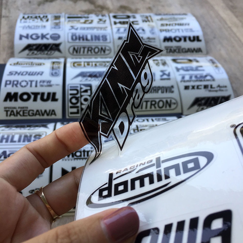 Logo trong suốt đủ kiểu. Decal cao cấp chống nước, không bay màu. Hình dán trang trí