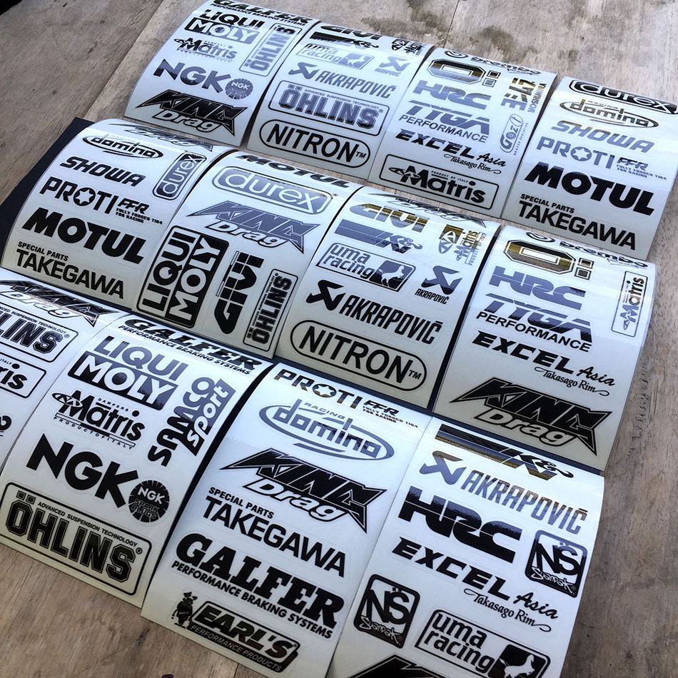 Logo trong suốt đủ kiểu. Decal cao cấp chống nước, không bay màu. Hình dán trang trí