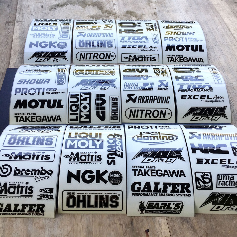 Logo trong suốt đủ kiểu. Decal cao cấp chống nước, không bay màu. Hình dán trang trí