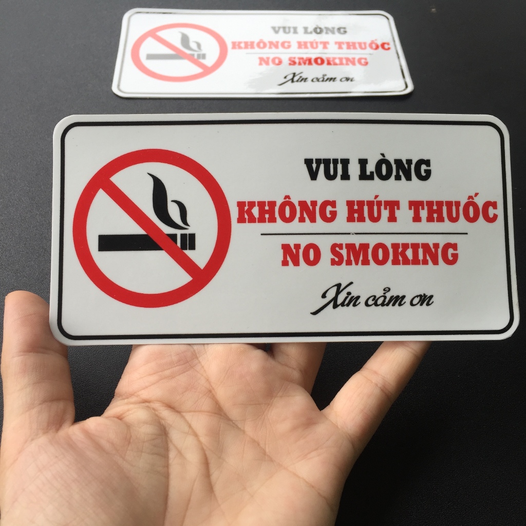 Vui Lòng Không Hút Thuốc. Biển Decal logo nhãn dán chống nước