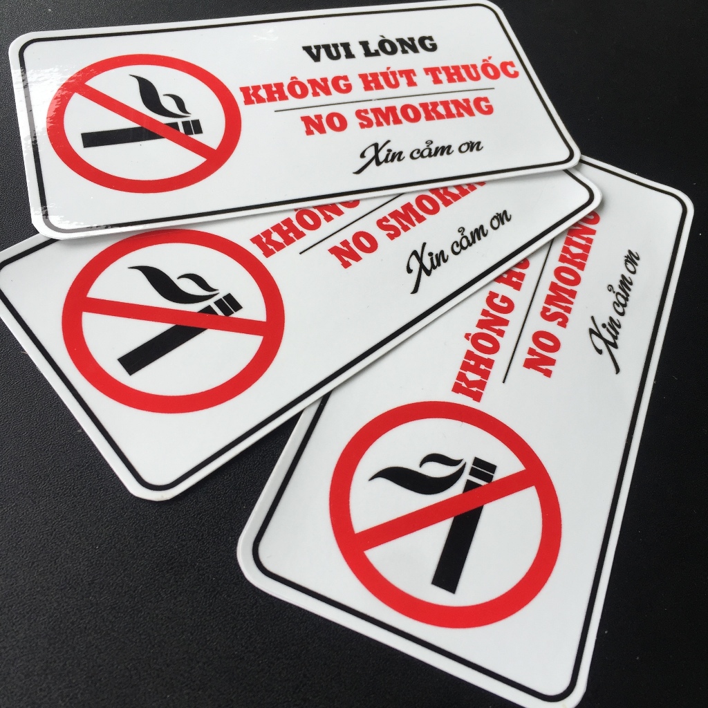 Vui Lòng Không Hút Thuốc. Biển Decal logo nhãn dán chống nước