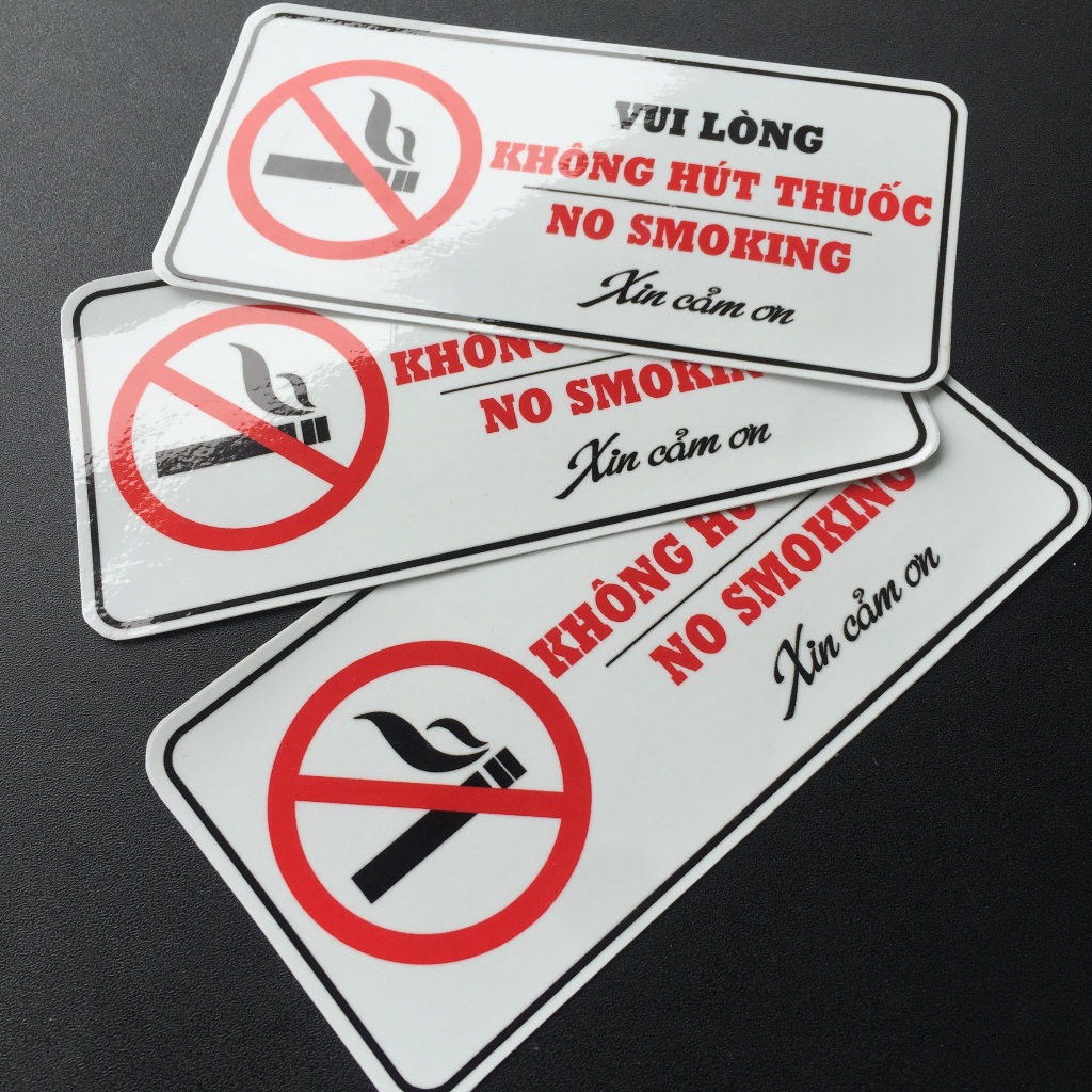 Vui Lòng Không Hút Thuốc. Biển Decal logo nhãn dán chống nước