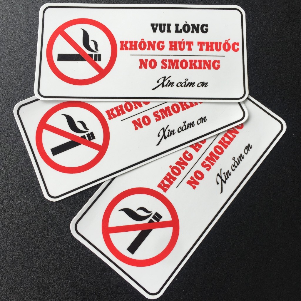Vui Lòng Không Hút Thuốc. Biển Decal logo nhãn dán chống nước