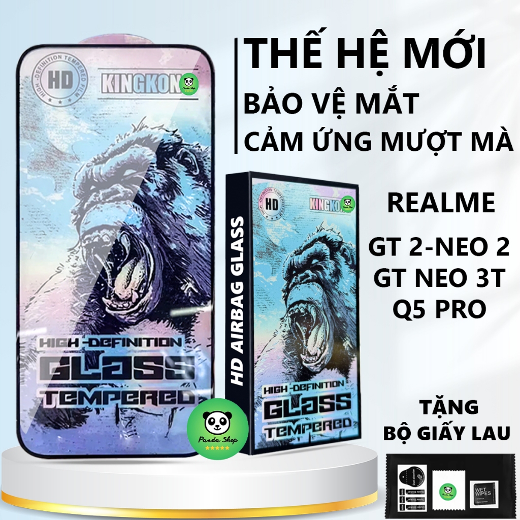 Kính cường lực Realme GT 2/ Neo 2/ Neo 2T/ Neo 3T / Q5 Pro TPU đen, cạnh vuông, bảo vệ máy toàn diện-Panda