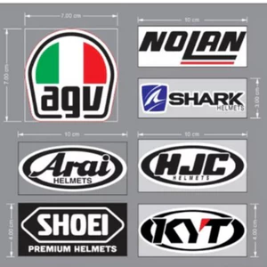 Logo dán nón bảo hiểm xe máy, nhiều thương hiệu. Chất liệu decal chống nước cao cấp, không bay màu