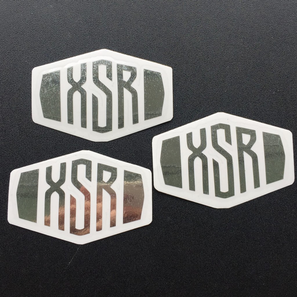 Tem XSR tách nền chất liệu Crom sáng bóng. Decal cao cấp dán xe XSR 155. Chống nước, không bay màu