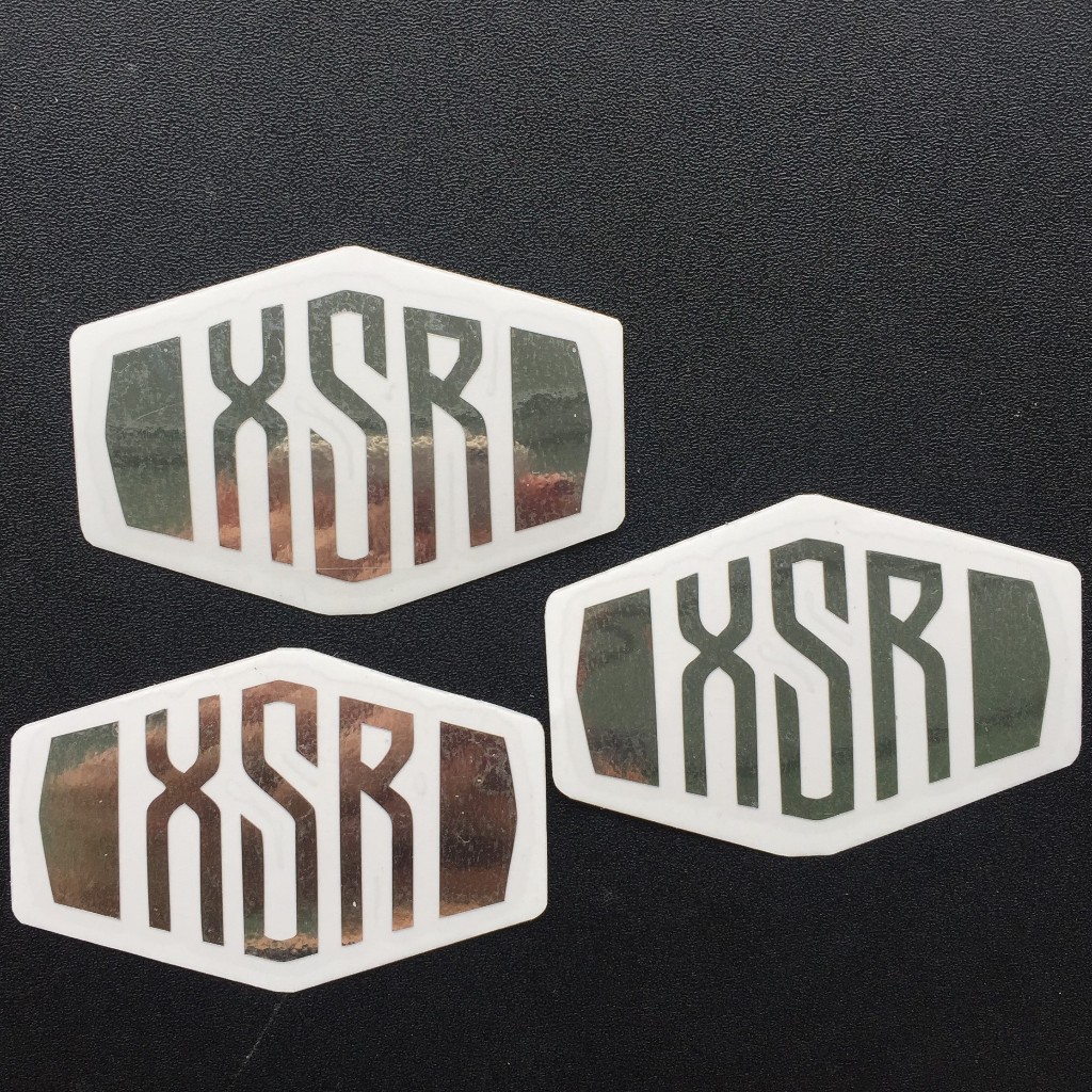 Tem XSR tách nền chất liệu Crom sáng bóng. Decal cao cấp dán xe XSR 155. Chống nước, không bay màu