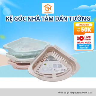 Kệ Góc Nhà Tắm Dán Tường 0517 Cực Chắc, Không Cần Khoan Đục Cam Homeware