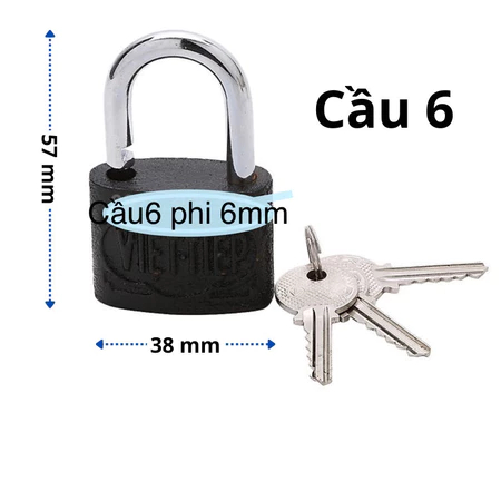 Ổ khóa gang Việt Tiệp chính hãng, khóa treo gang Việt Tiệp đủ các cầu