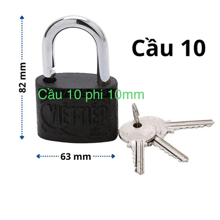 Ổ khóa gang Việt Tiệp chính hãng, khóa treo gang Việt Tiệp đủ các cầu