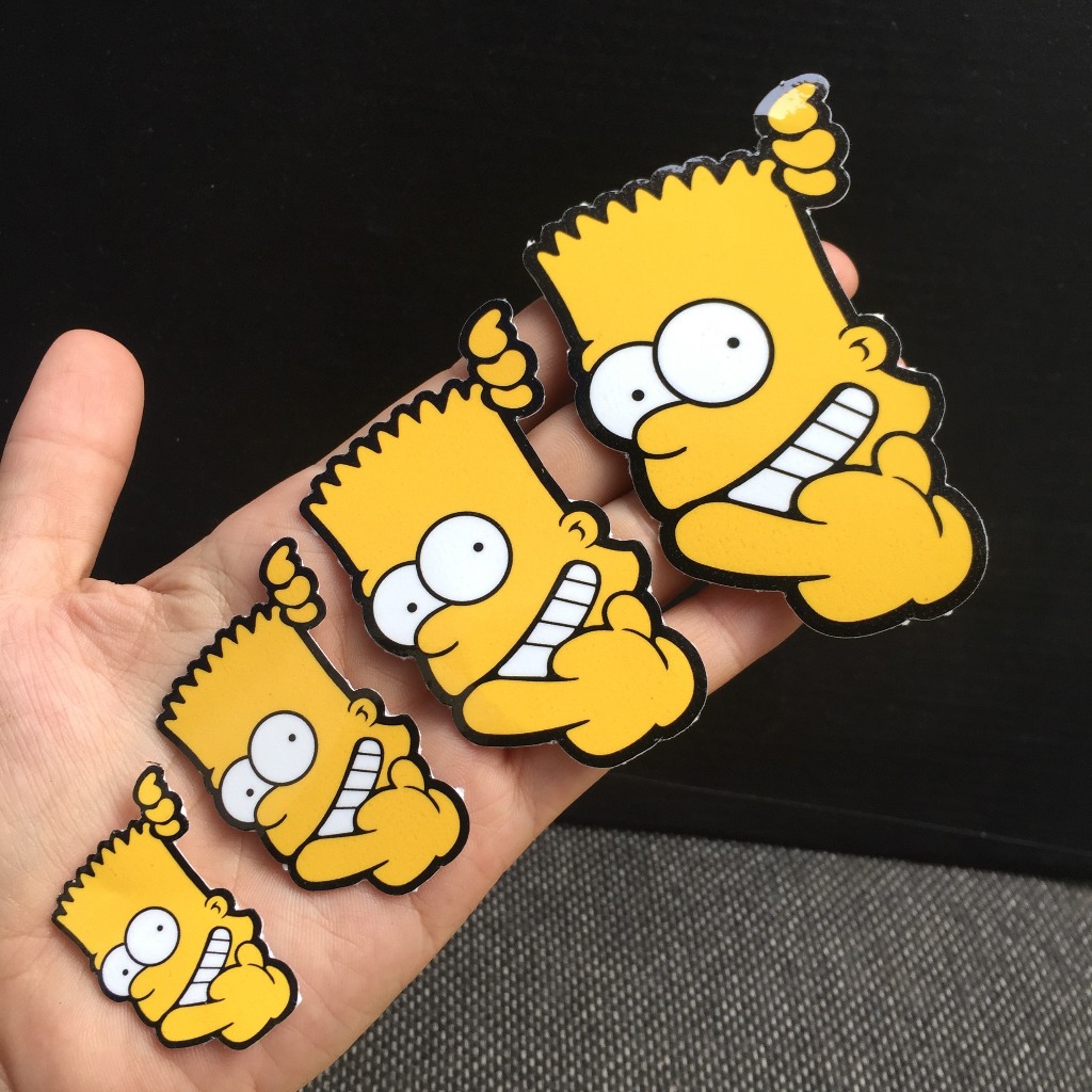 Sticker Simpson cute decal cao cấp chống nước, sắc nét, bền màu, dính chặt. Hình dán logo trang trí mọi nơi dễ thương