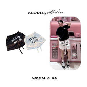 ALODIN.atedier | Quần short ALODIN Dù Lì In Lụa cao cấp 2 lớp lót lưới form trên gối Nam Nữ S2 Menswear