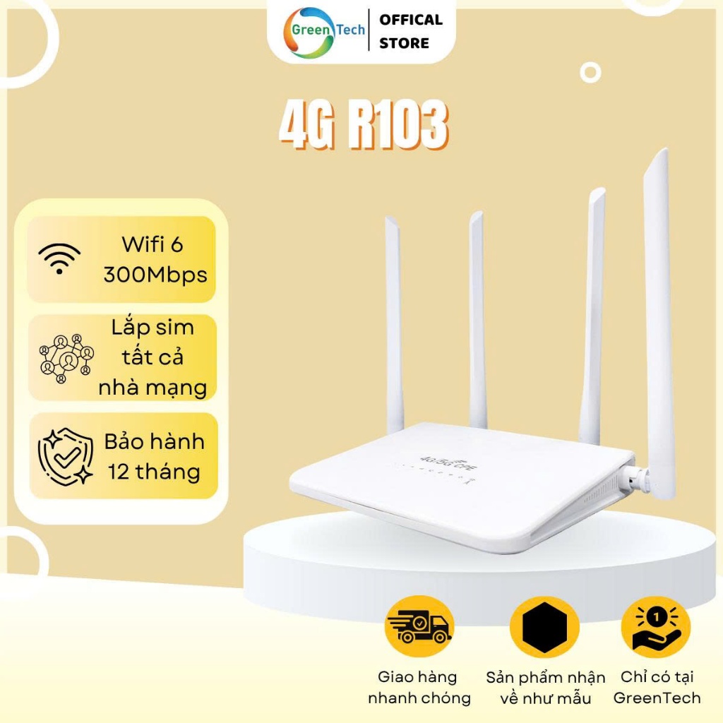 Phát wifi từ sim 4G LTE R103 - Tốc độ cao 300Mbps, WIFI 6, chân cắm ...