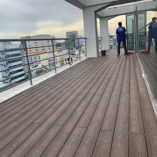 Thanh sàn gỗ nhựa ngoài trời 3D-dài 1m45 chịu nước - chịu nắng - chịu lực-chịu nhiệt độ cao