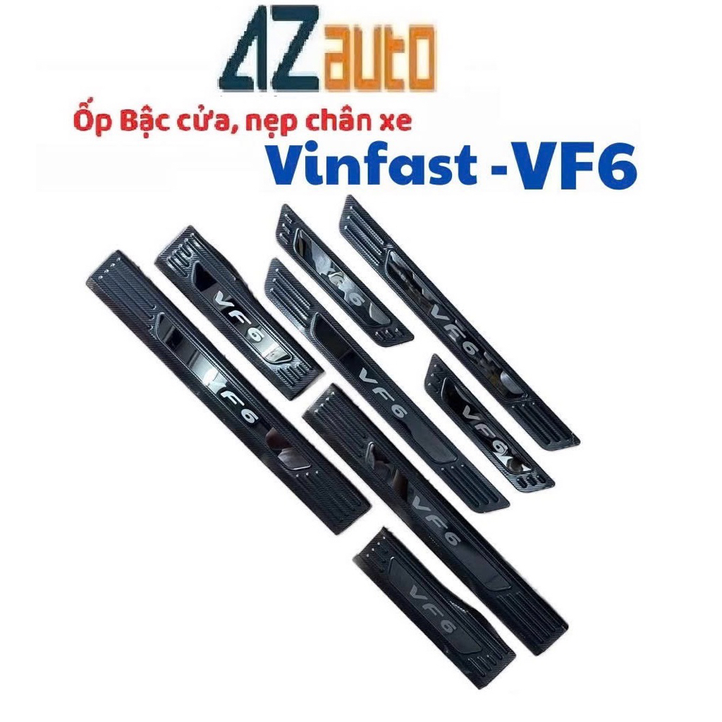 Ốp bậc cửa và Chống trầy cốp xe Vinfast VF6 vân Carbon cao cấp