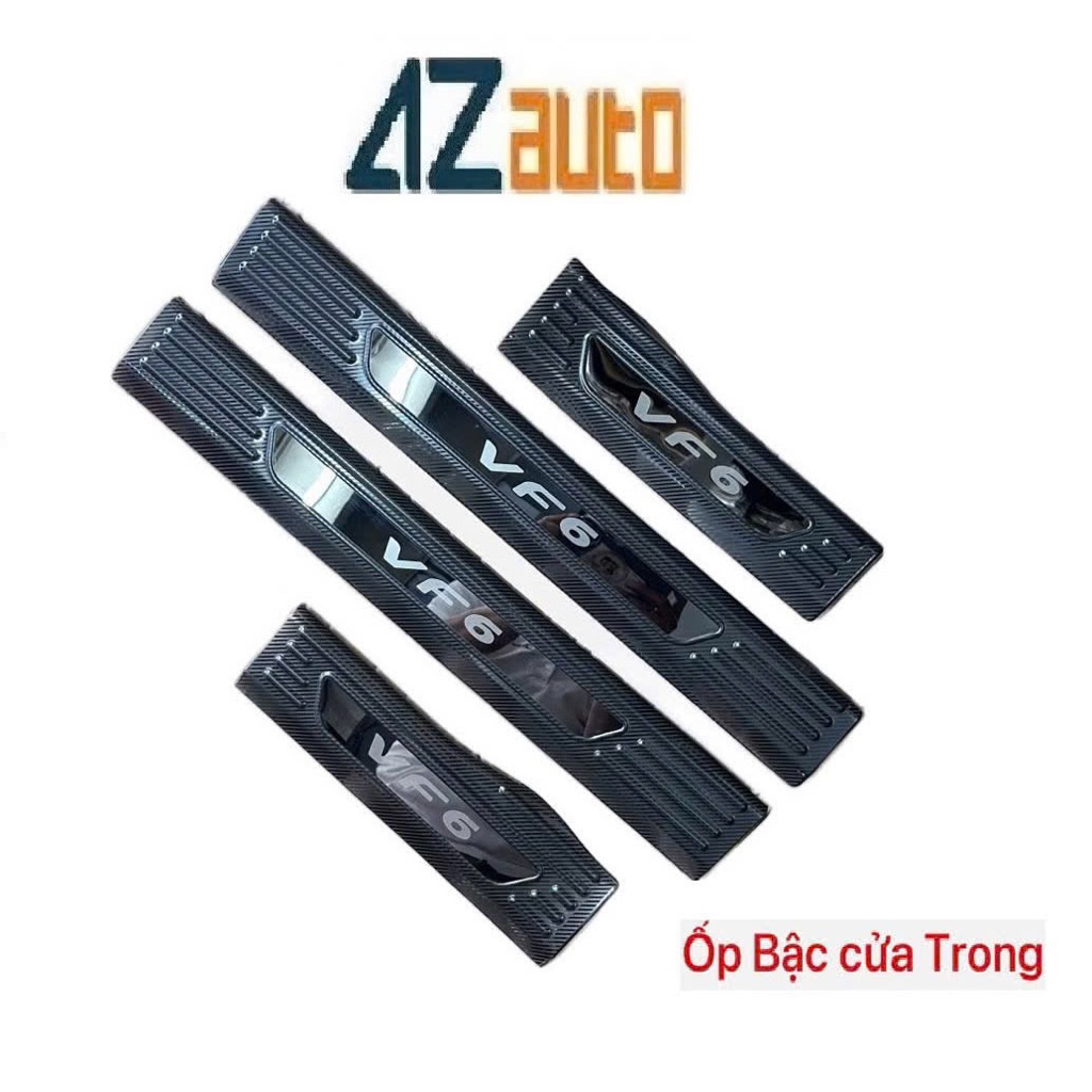 Ốp bậc cửa và Chống trầy cốp xe Vinfast VF6 vân Carbon cao cấp