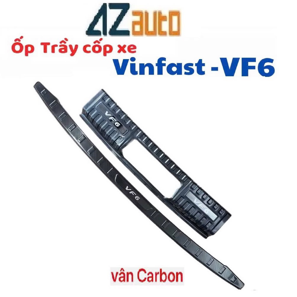 Ốp bậc cửa và Chống trầy cốp xe Vinfast VF6 vân Carbon cao cấp