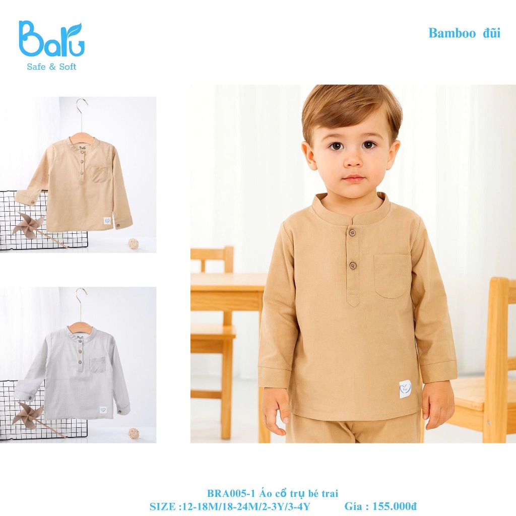 Áo cổ trụ cho bé trai BRA005-1