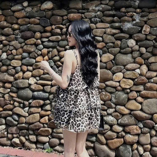 Đầm babydoll xếp tầng nhiều lớp Họa tiết leopart print Quyến Rũ HótTrensd