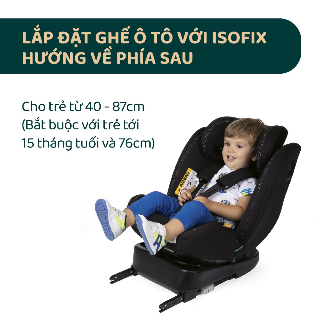 Ghế ô tô Chicco Unico Evo Classic xoay 360˚ ISOFIX - Màu đen