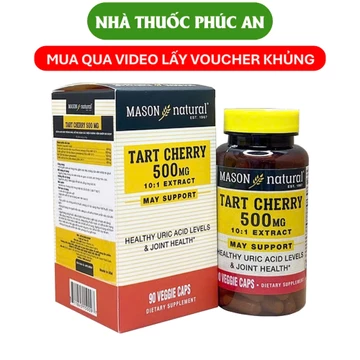 Viên uống hỗ trợ giảm acid uric Gout MASON NATURAL Tart Cherry Mỹ 90 viên giúp giảm đau xương khớp