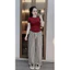 Set bộ áo babytee trơn mix quần xuông kẻ dọc kate