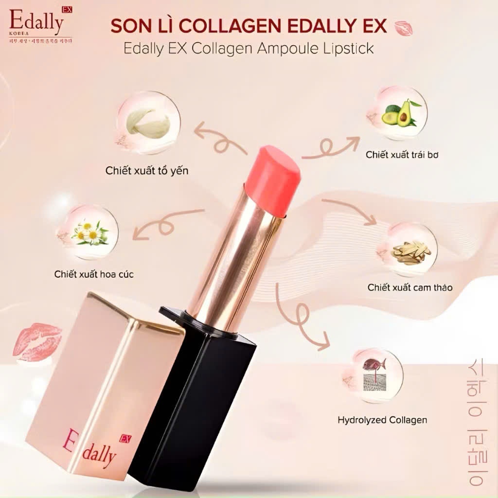 Son môi Collagen EDALLY EX COLLAGEN AMPOULE LIPSTICK mềm mịn môi lên màu cực chất dưỡng môi mềm 3,5g