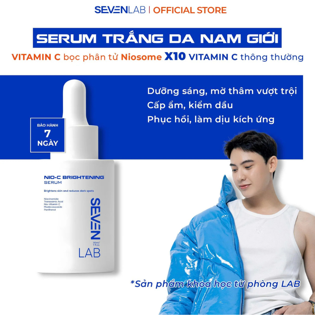 Serum dưỡng trắng sáng da nam giới Nio-C SEVENLAB hỗ trợ phục hồi da ...