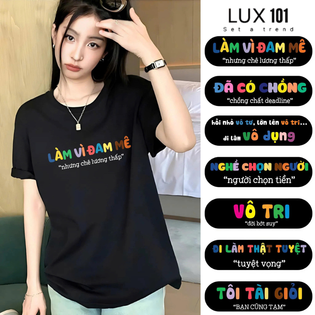 Áo Phông Nam Nữ In Chữ Hài Hước, Áo Vô Tri, Áo Thun Form Rộng Unisex ...