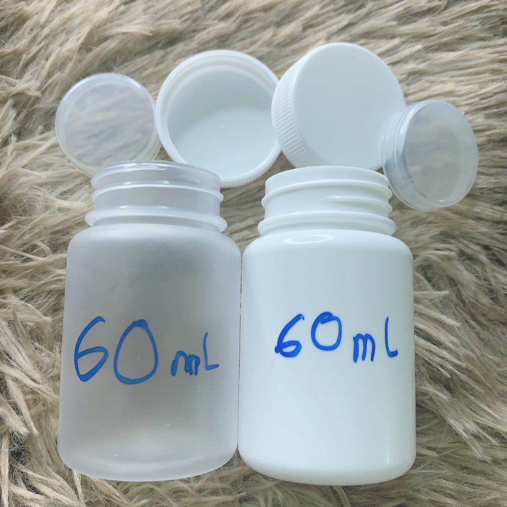 Chai nhựa rỗng 60ml có nắp đậy (combo 100 lọ), lọ nhựa 60ml có nút ...