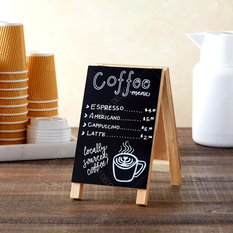 Bảng đen menu mini 2 mặt để bàn, dùng trng quán cafe, quán trà sữa, quán ăn, nhà hàng, khách sạn