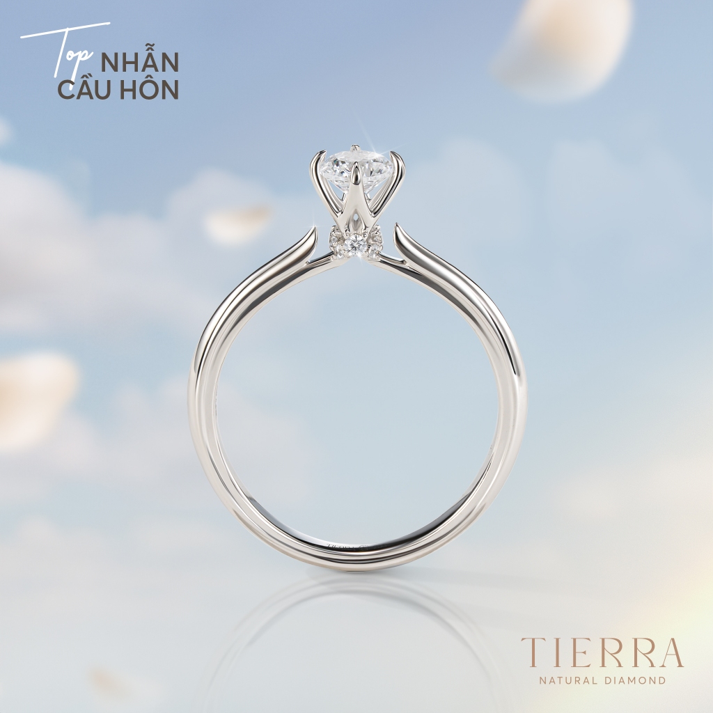 [CHAT TRƯỚC KHI ĐẶT] Nhẫn Cầu Hôn Tierra Tiny Bauquet NCH1310 Vàng 14K 18K Tấm CZ, Kiểu Dáng Solitaire Cổ Điển