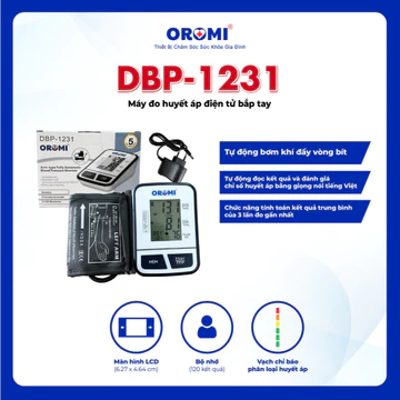 Máy đo huyết áp điện tử bắp tay OROMI DBP-1231 –giọng nói tiếng việt-Thương hiệu Nhật